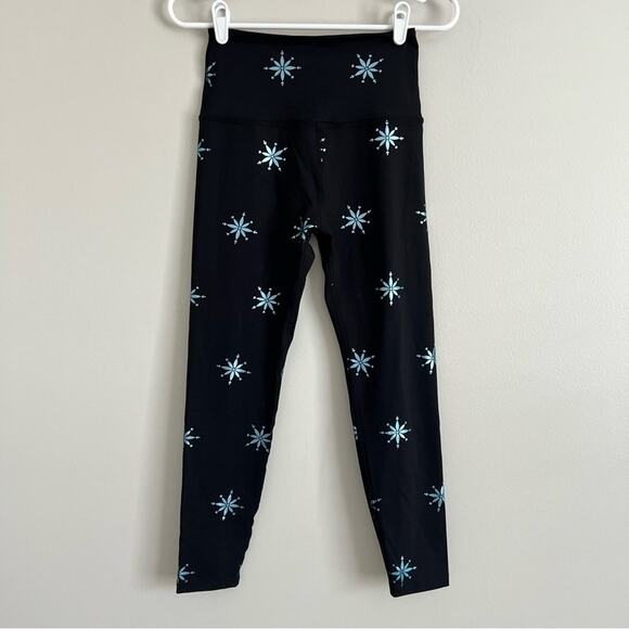 Beyond Yoga Women's Black Blue Star Athletic Workout Leggings Size Small - Picture 1 of 7